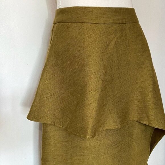 NWT PS THE LABEL NOBODY ELSE SKIRT OLIVE LAYERED MAXI SKIRT - S - Picture 5 of 8